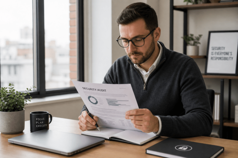 Cybersecurity professionals reviewing the UK cybersecurity skills gap in 2026